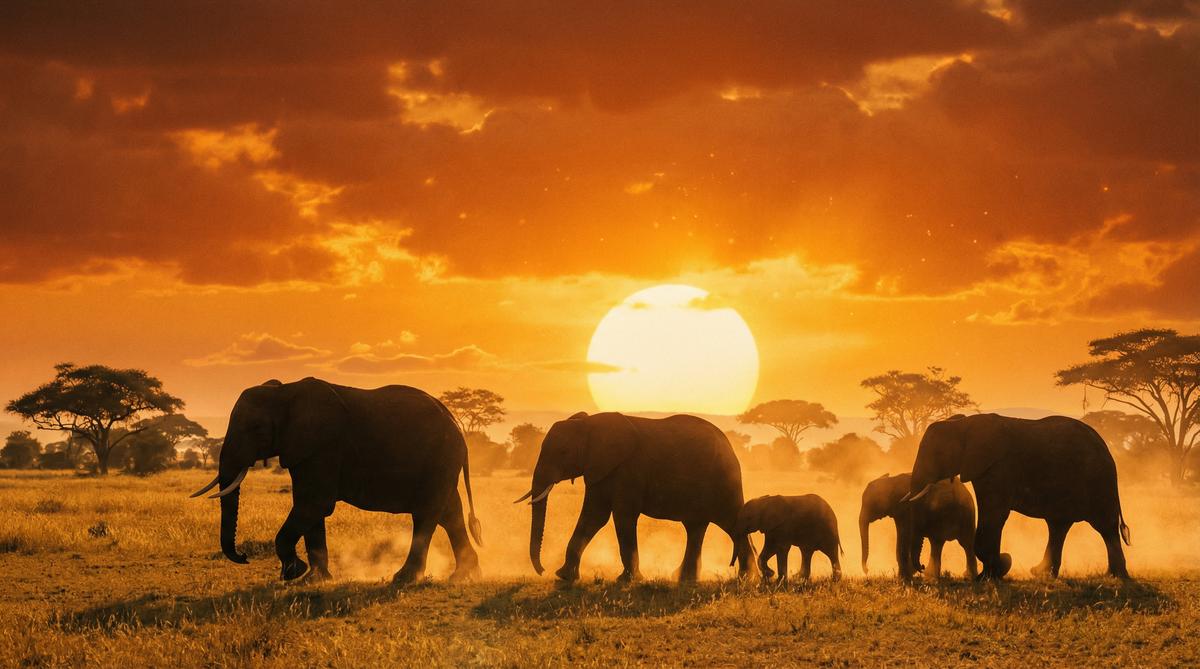 玩物社区非洲象群视频